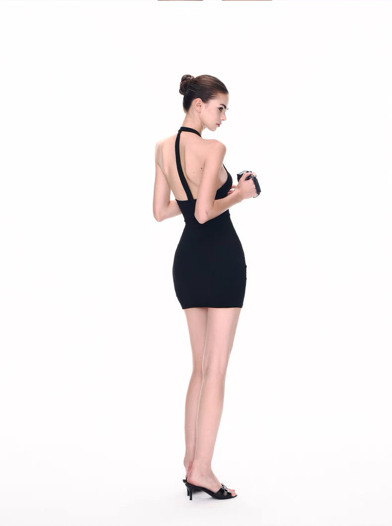 Backless Halter Bodycon Mini Dress