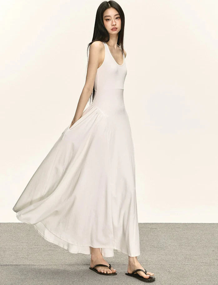 Sleeveless Racerback Maxi Dress with Cut-Out Back