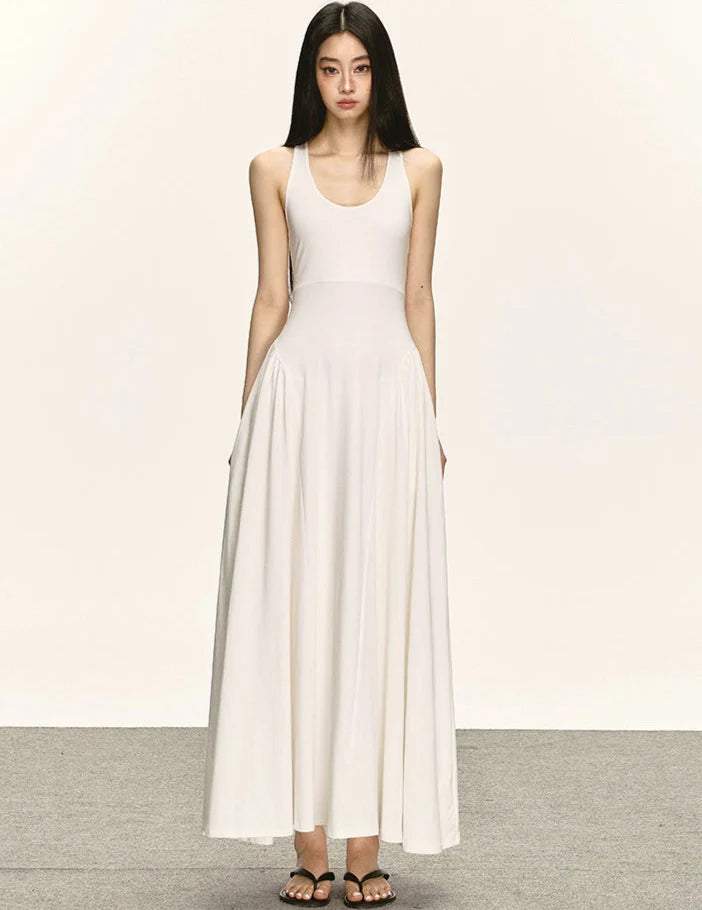 Sleeveless Racerback Maxi Dress with Cut-Out Back