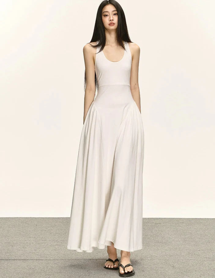 Sleeveless Racerback Maxi Dress with Cut-Out Back